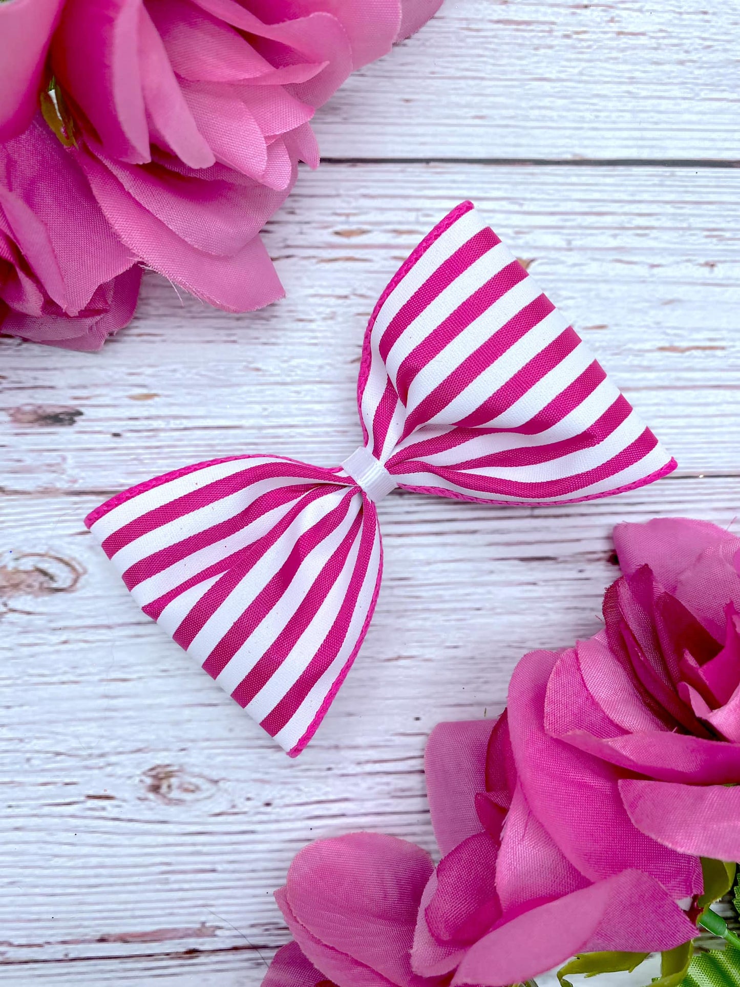 Fuchsia and White Mini Horizontal Stripes