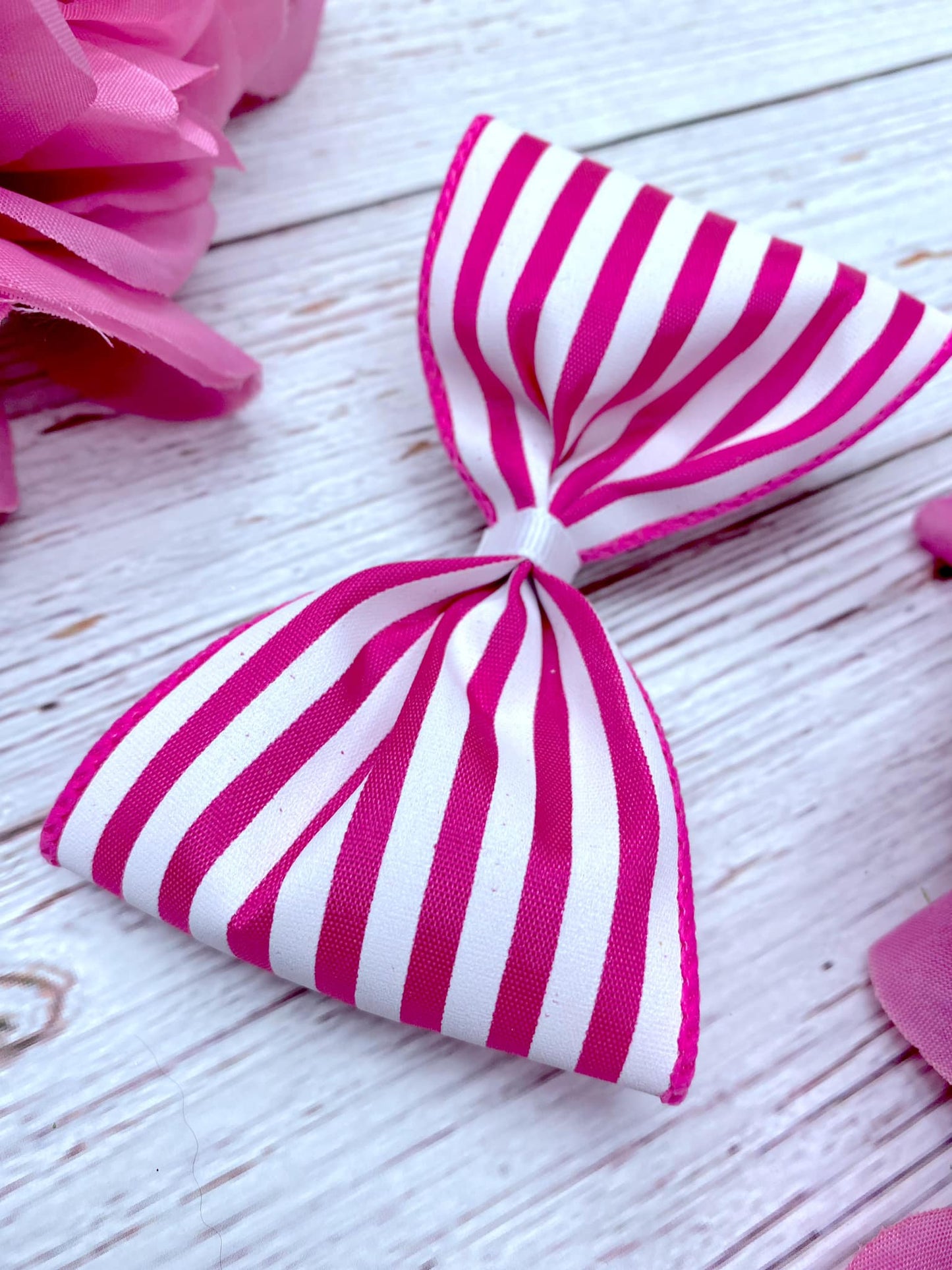 Fuchsia and White Mini Horizontal Stripes