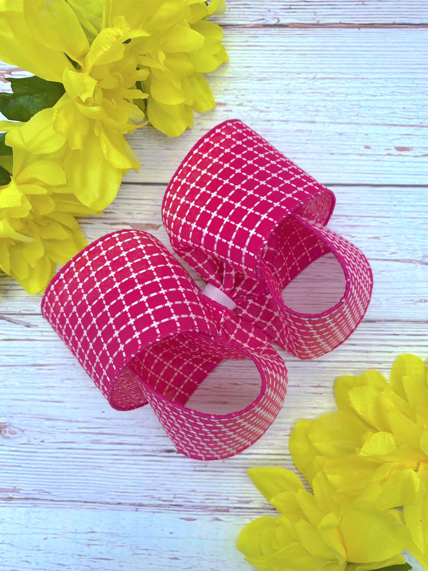 Fuchsia and White Stitching