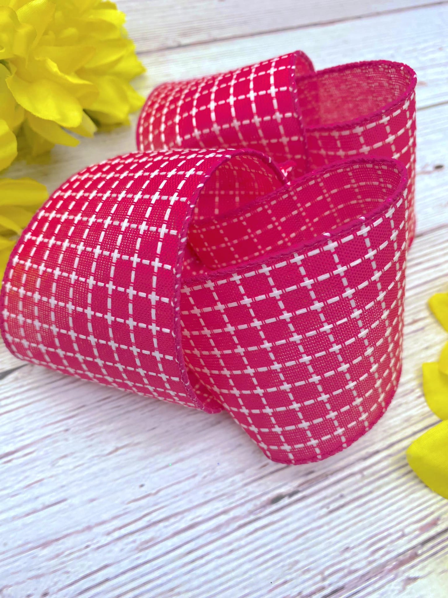 Fuchsia and White Stitching
