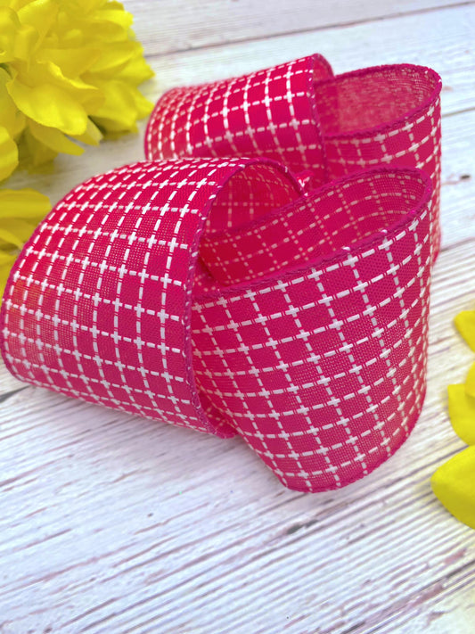 Fuchsia and White Stitching