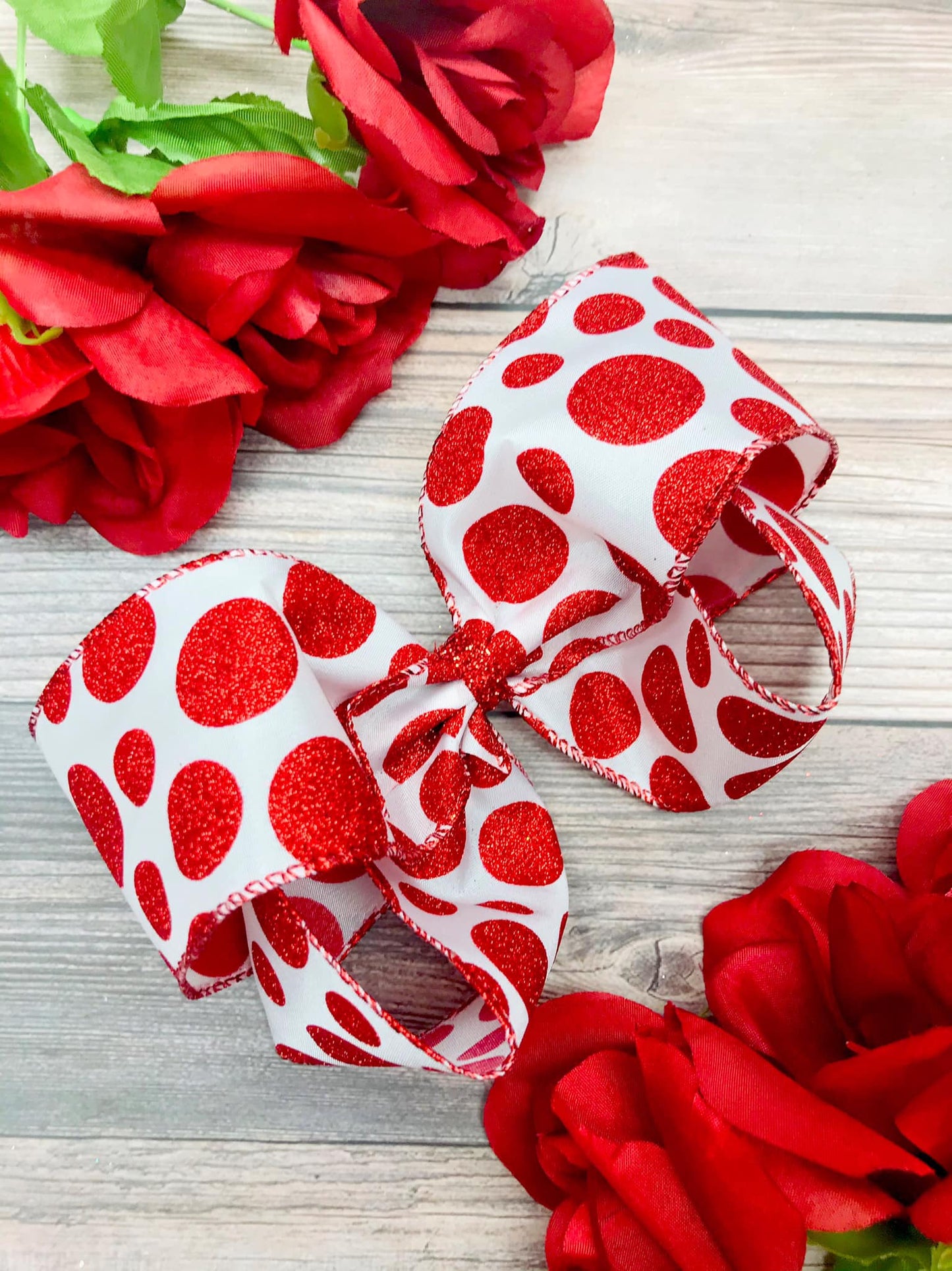 Glitter Dots on Satin