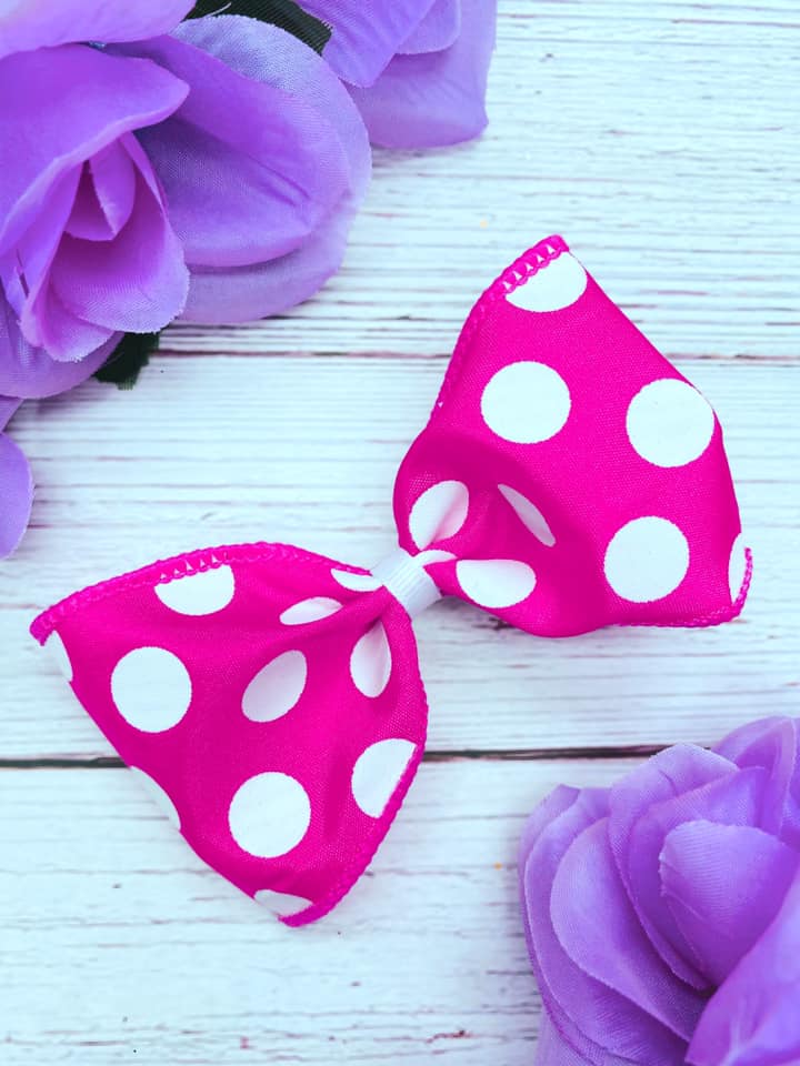 Hot Pink and White Big Polka Dots