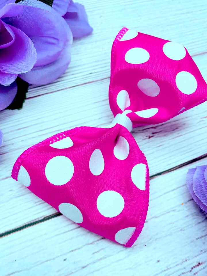 Hot Pink and White Big Polka Dots