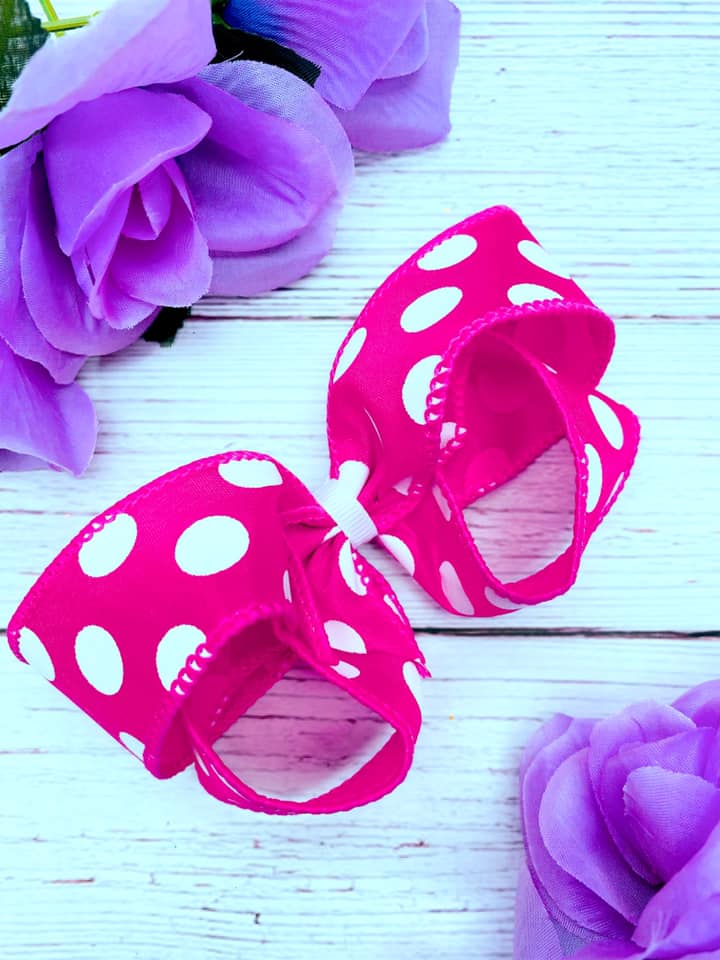 Hot Pink and White Big Polka Dots
