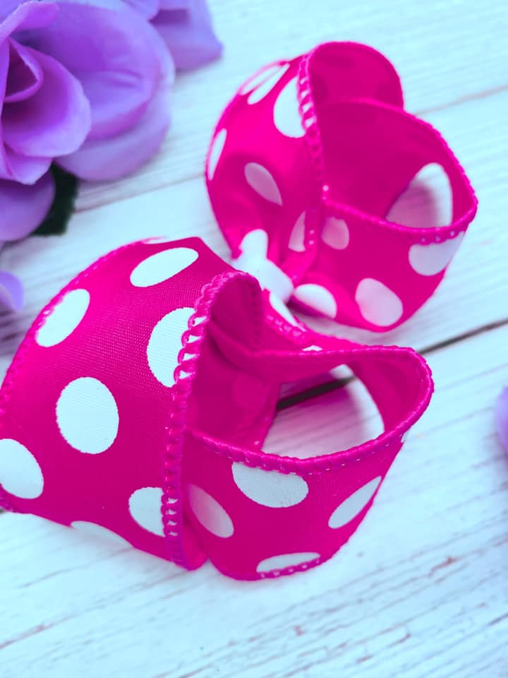 Hot Pink and White Big Polka Dots