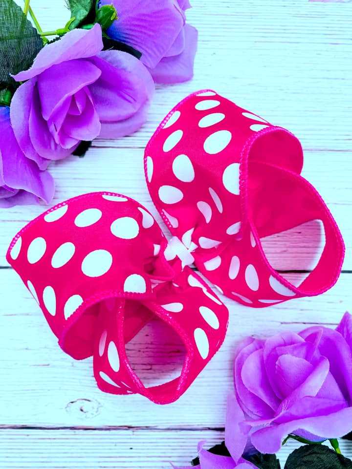 Hot Pink and White Big Polka Dots