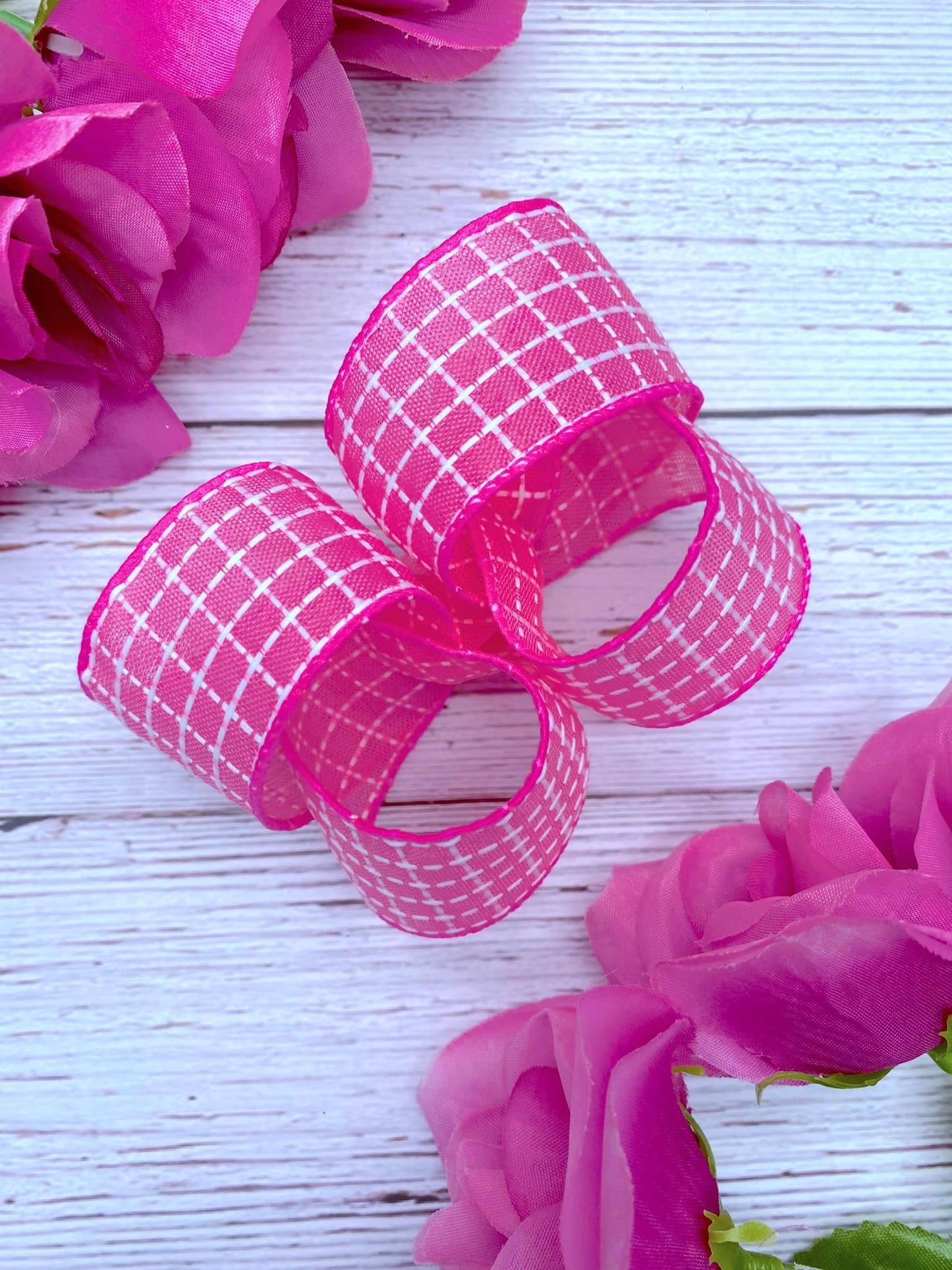 Hot Pink and White Stitching