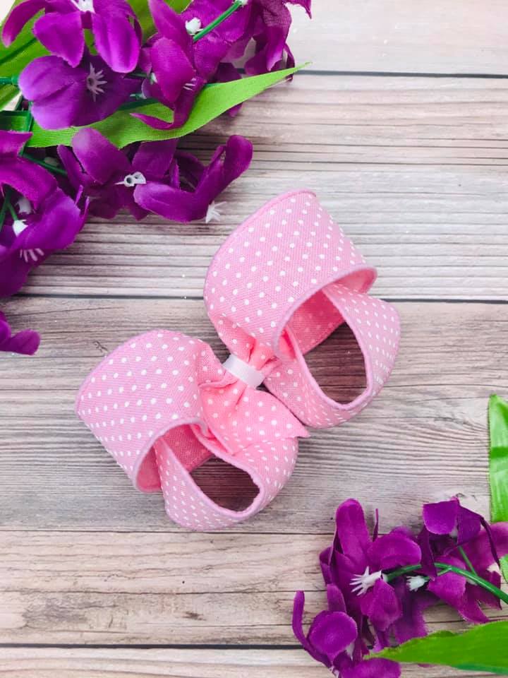 Light Pink with White Dotties