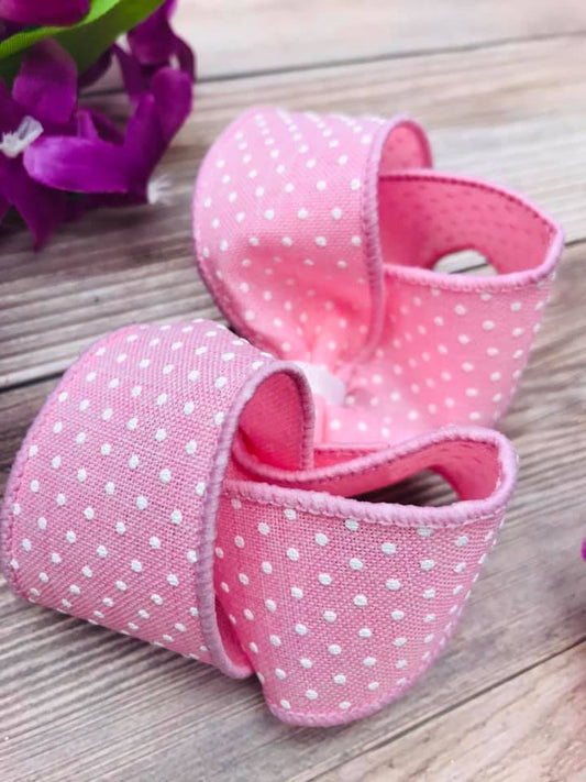 Light Pink with White Dotties