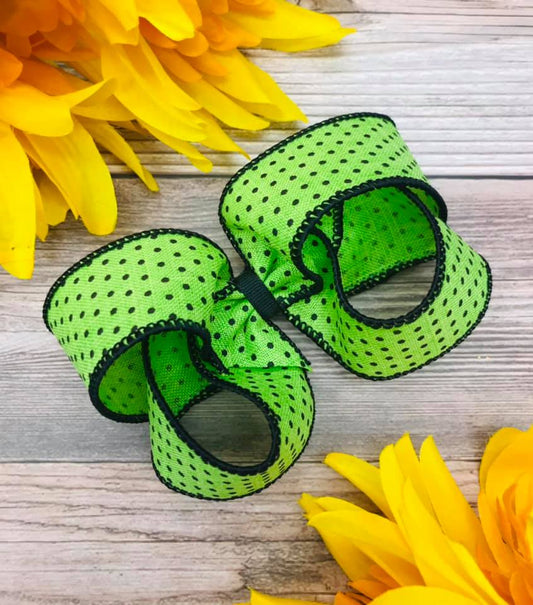 Lime with Black Dotties