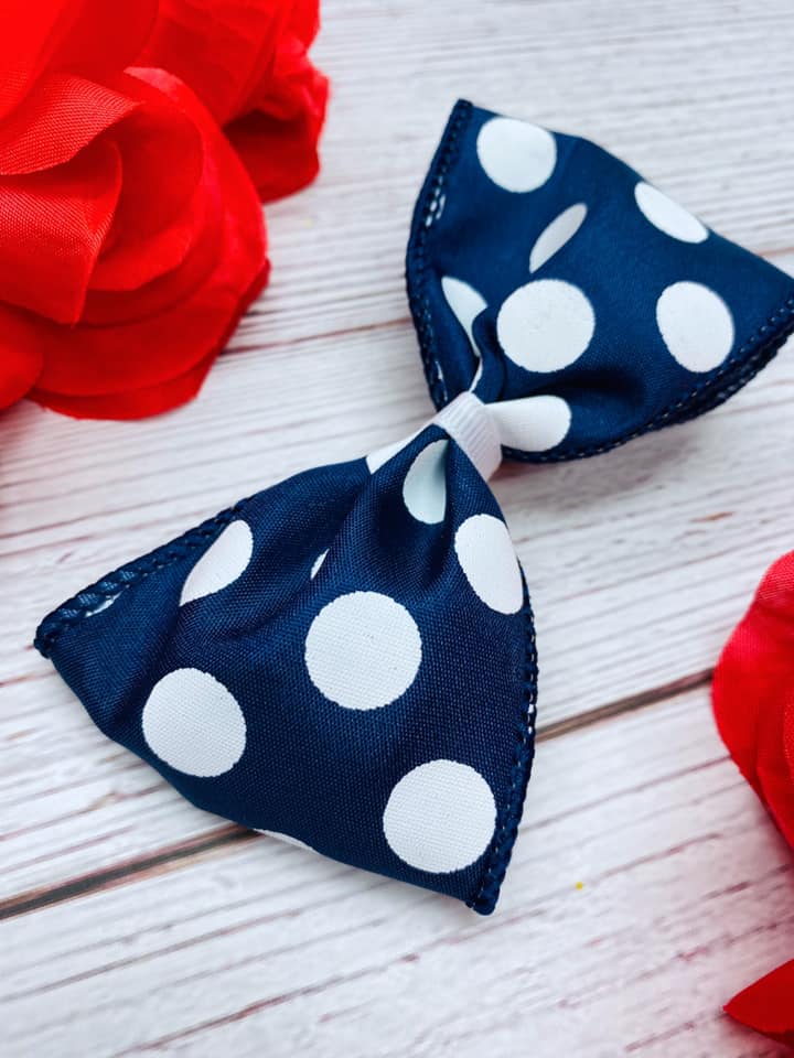 Navy and White Big Polka Dots