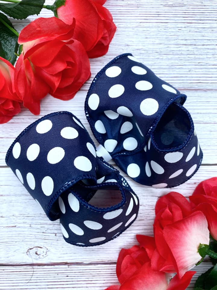 Navy and White Big Polka Dots