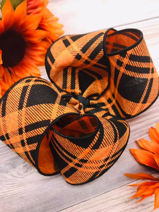 Orange and Black Plaid