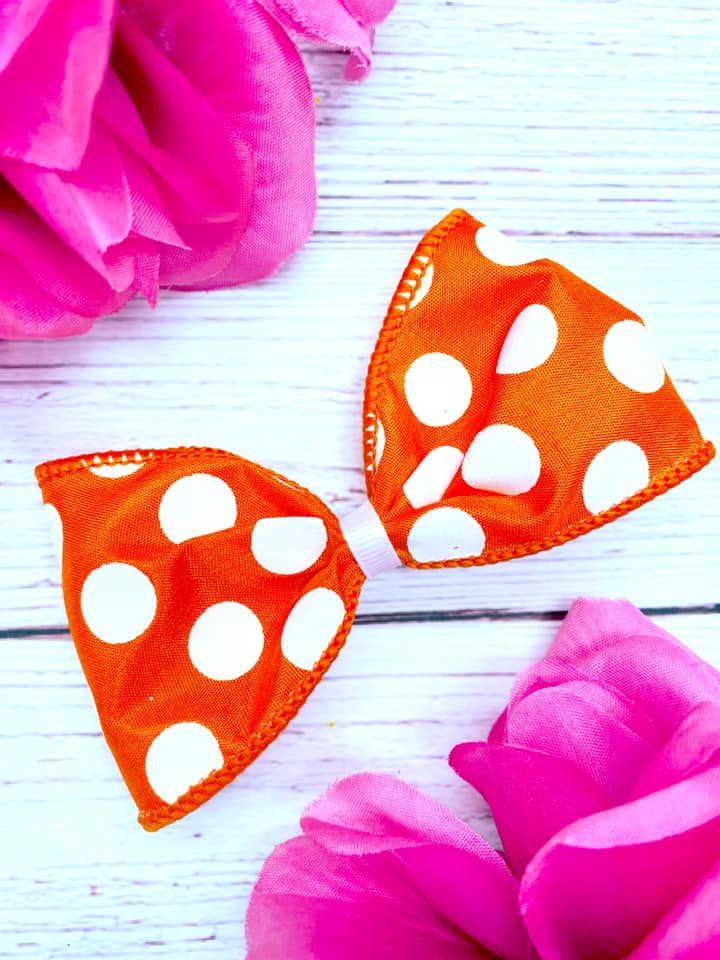 Orange and White Big Polka Dots