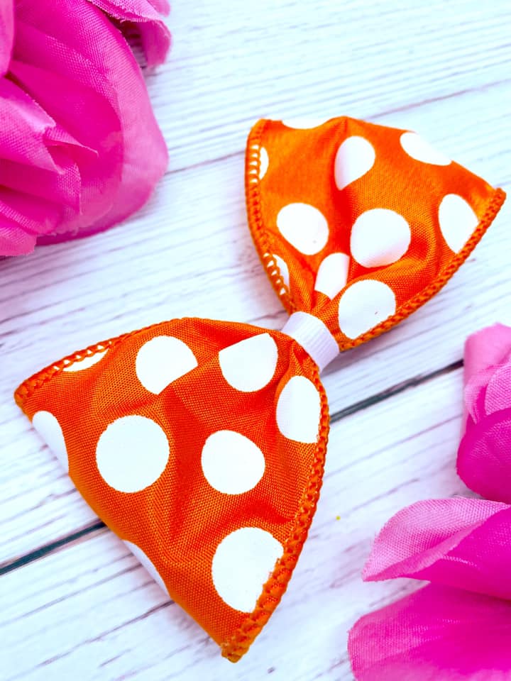 Orange and White Big Polka Dots