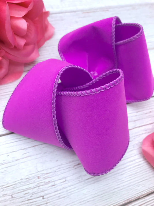 Large 6” Purple Hair Bow- Orchid Velvet