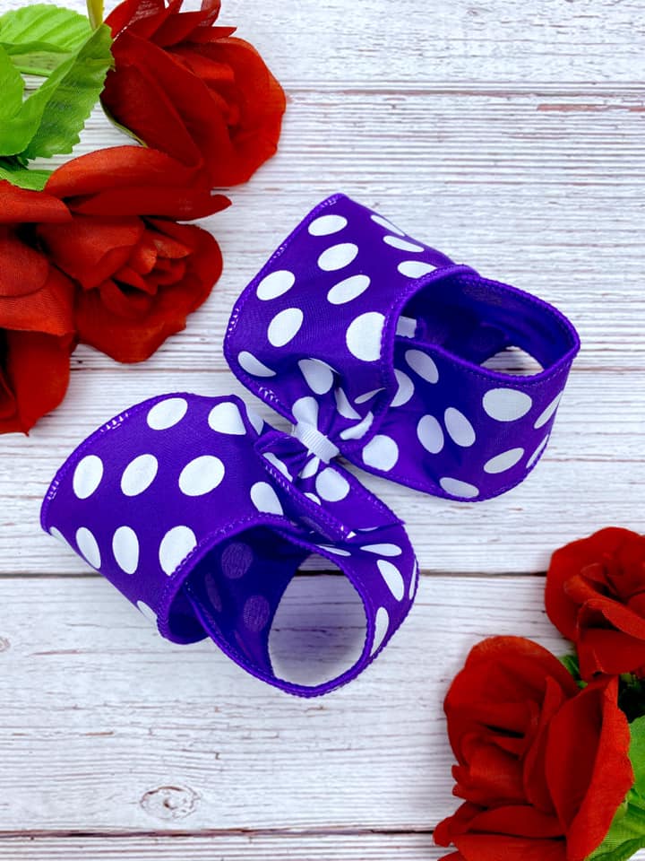 Purple and White Big Polka Dots