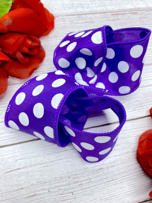 Purple and White Big Polka Dots