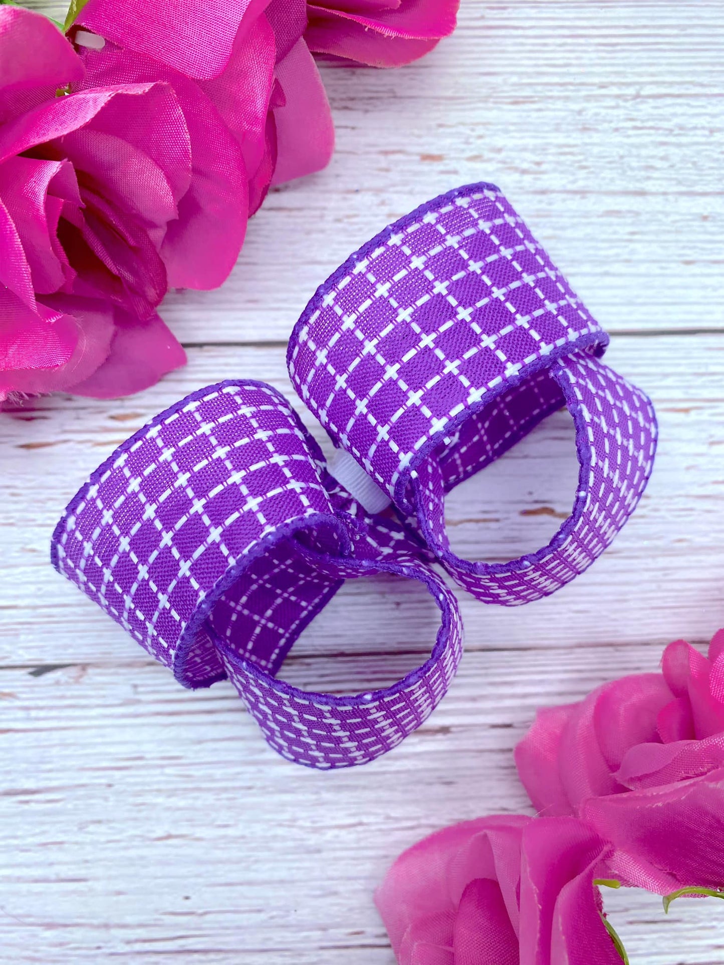 Purple and White Stitching