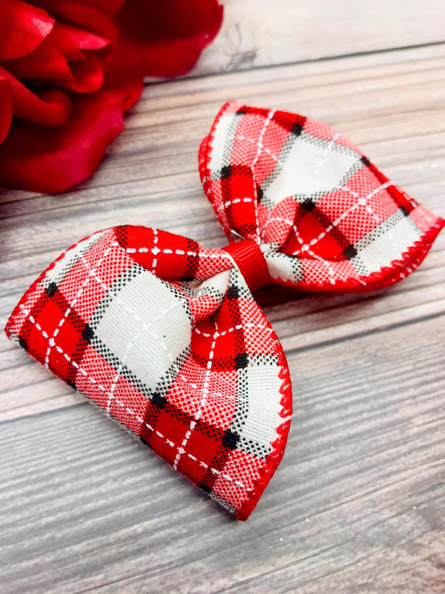 Red and Black Holiday Stitching