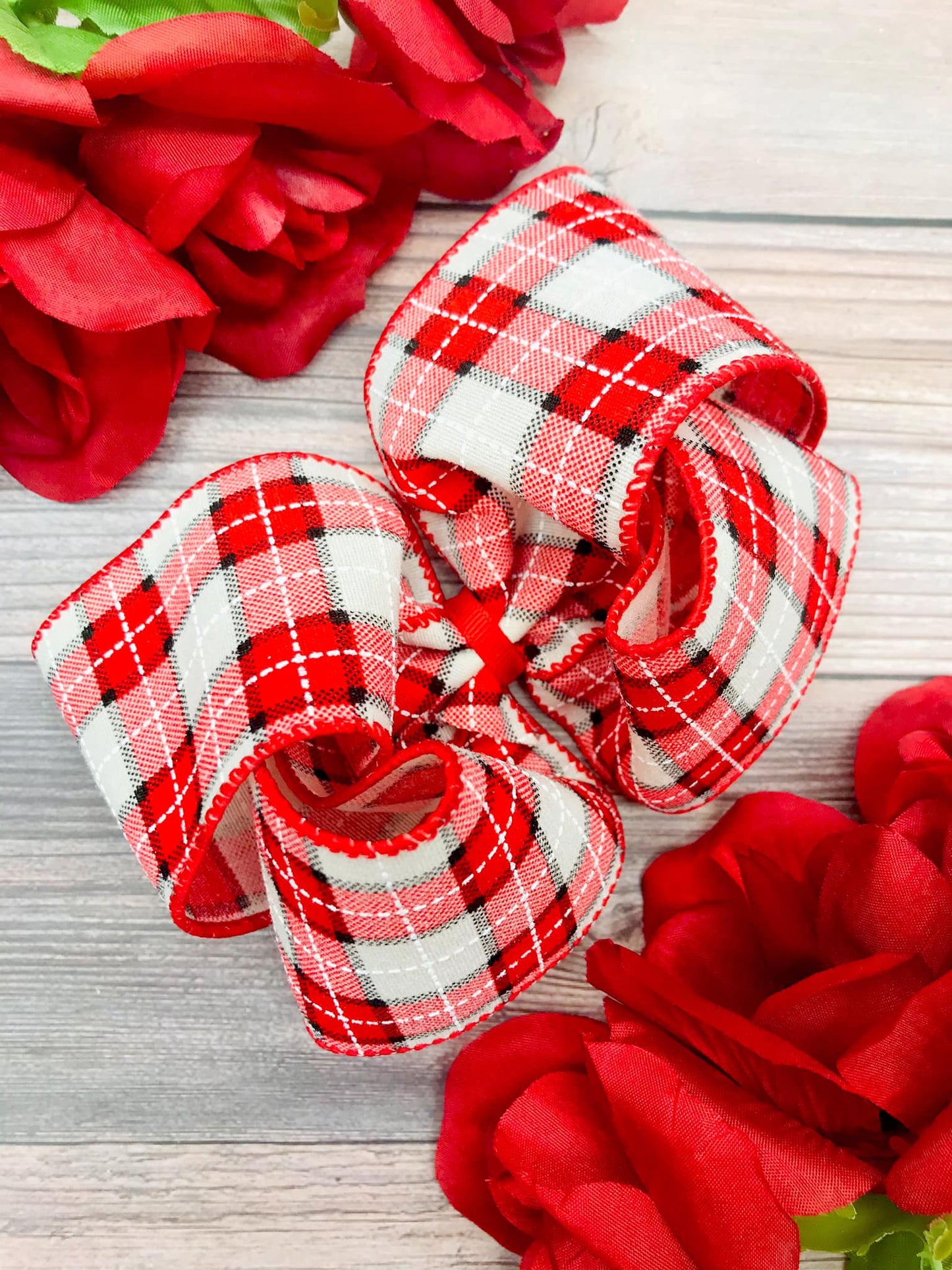 Red and Black Holiday Stitching