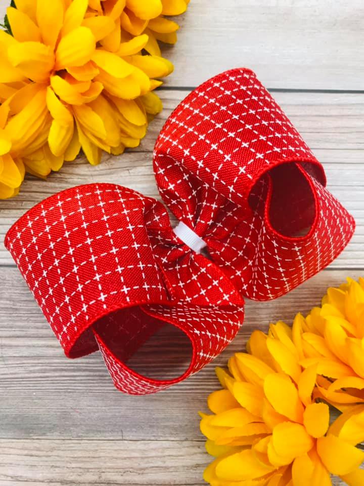 Red and White Stitching