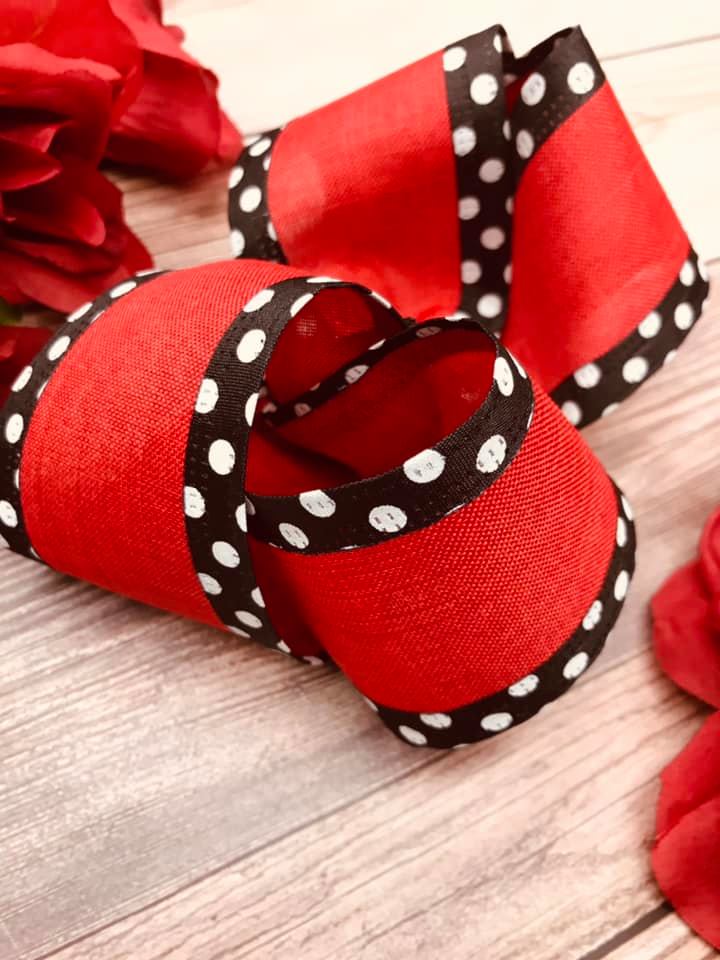 Red Lined Polka Dot