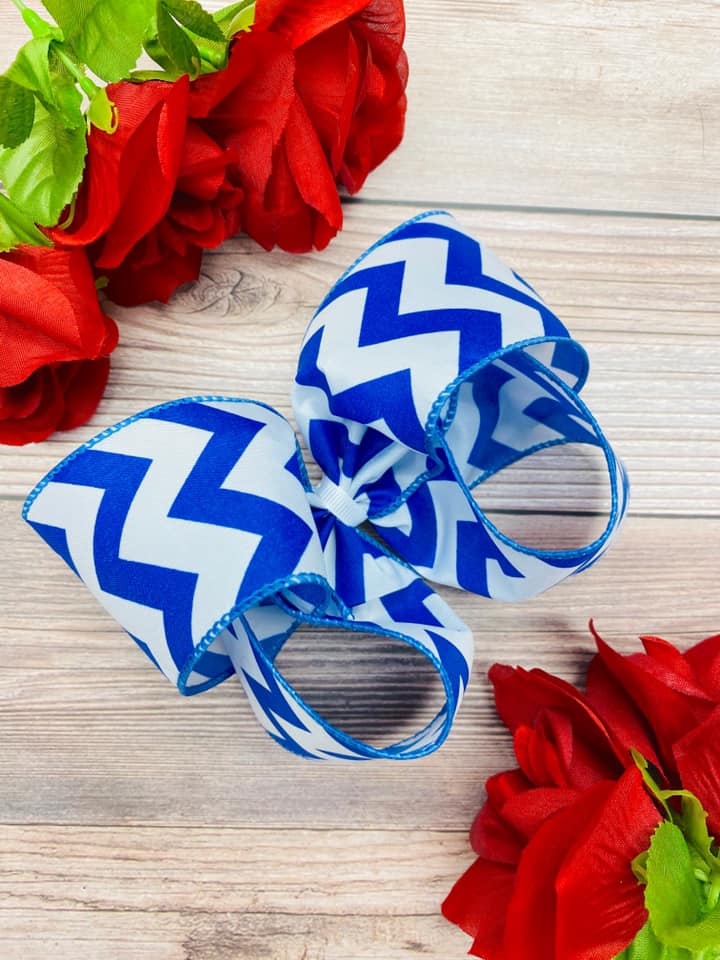 Royal and White Medium Chevron