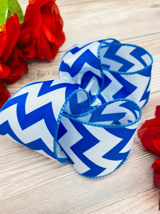 Royal and White Medium Chevron