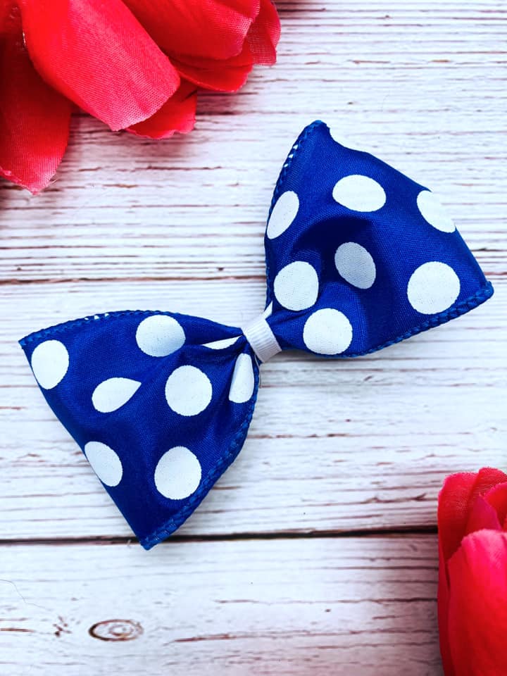 Royal Blue and White Big Polka Dots