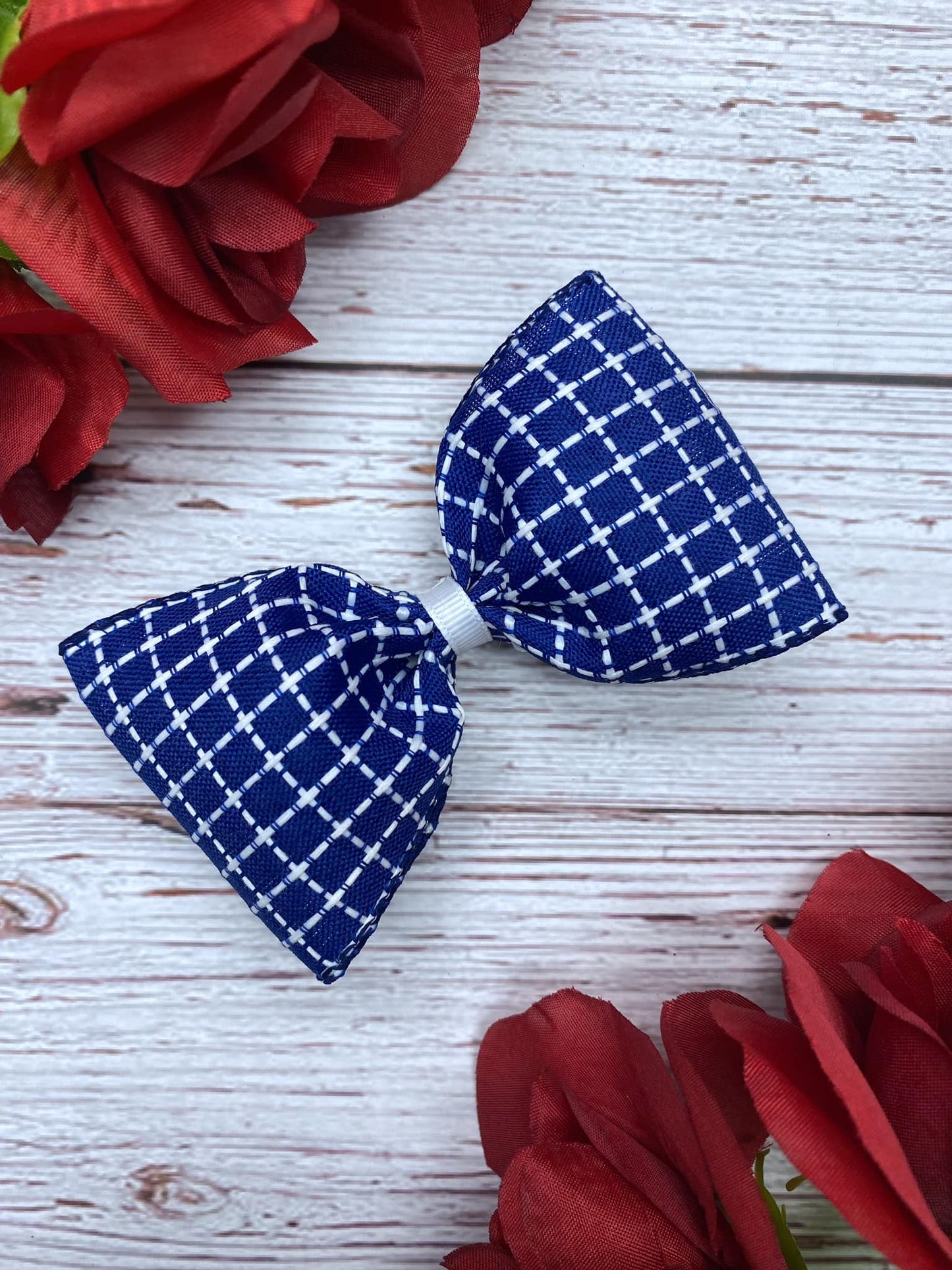 Royal Blue and White Stitching
