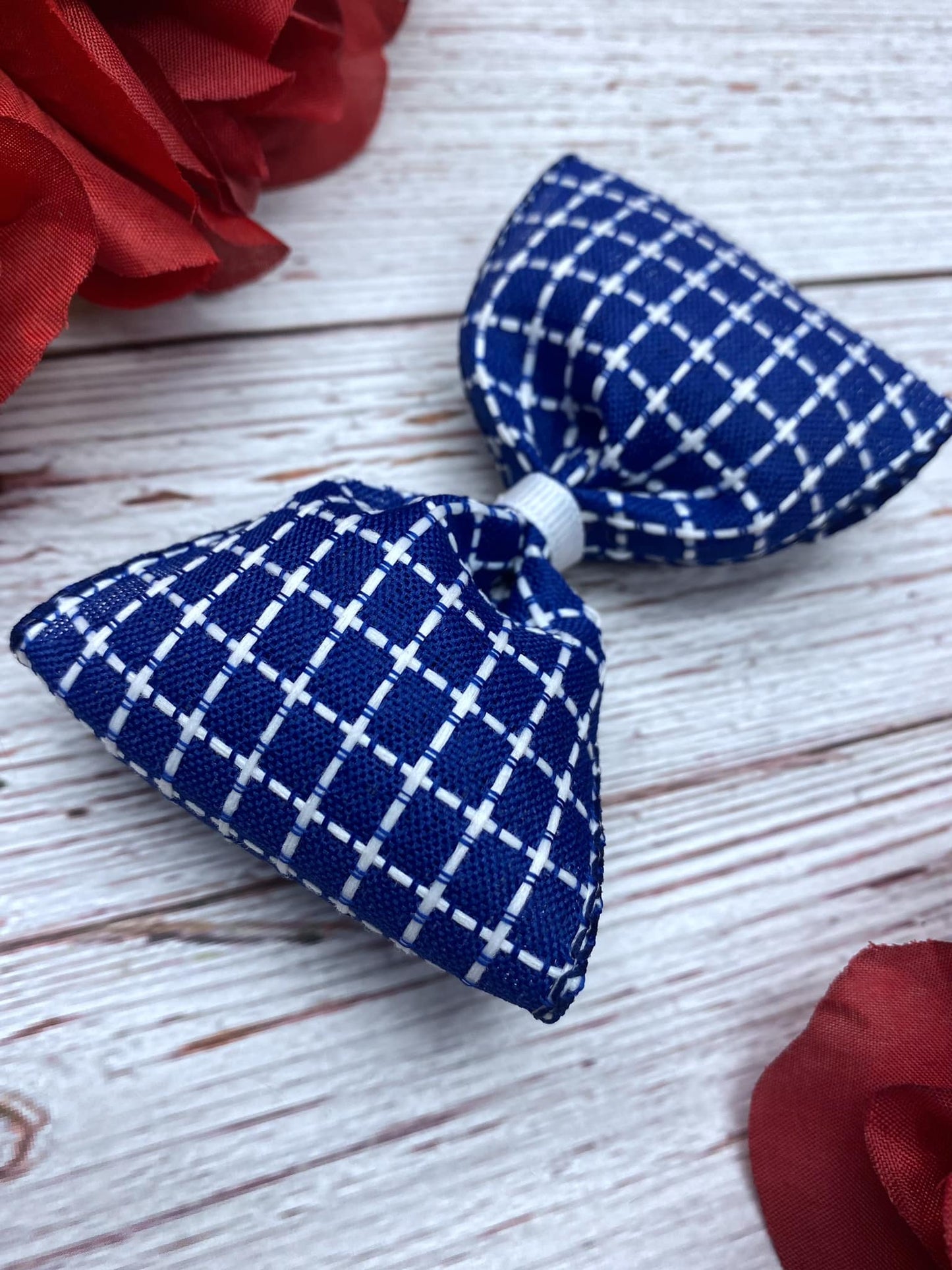 Royal Blue and White Stitching