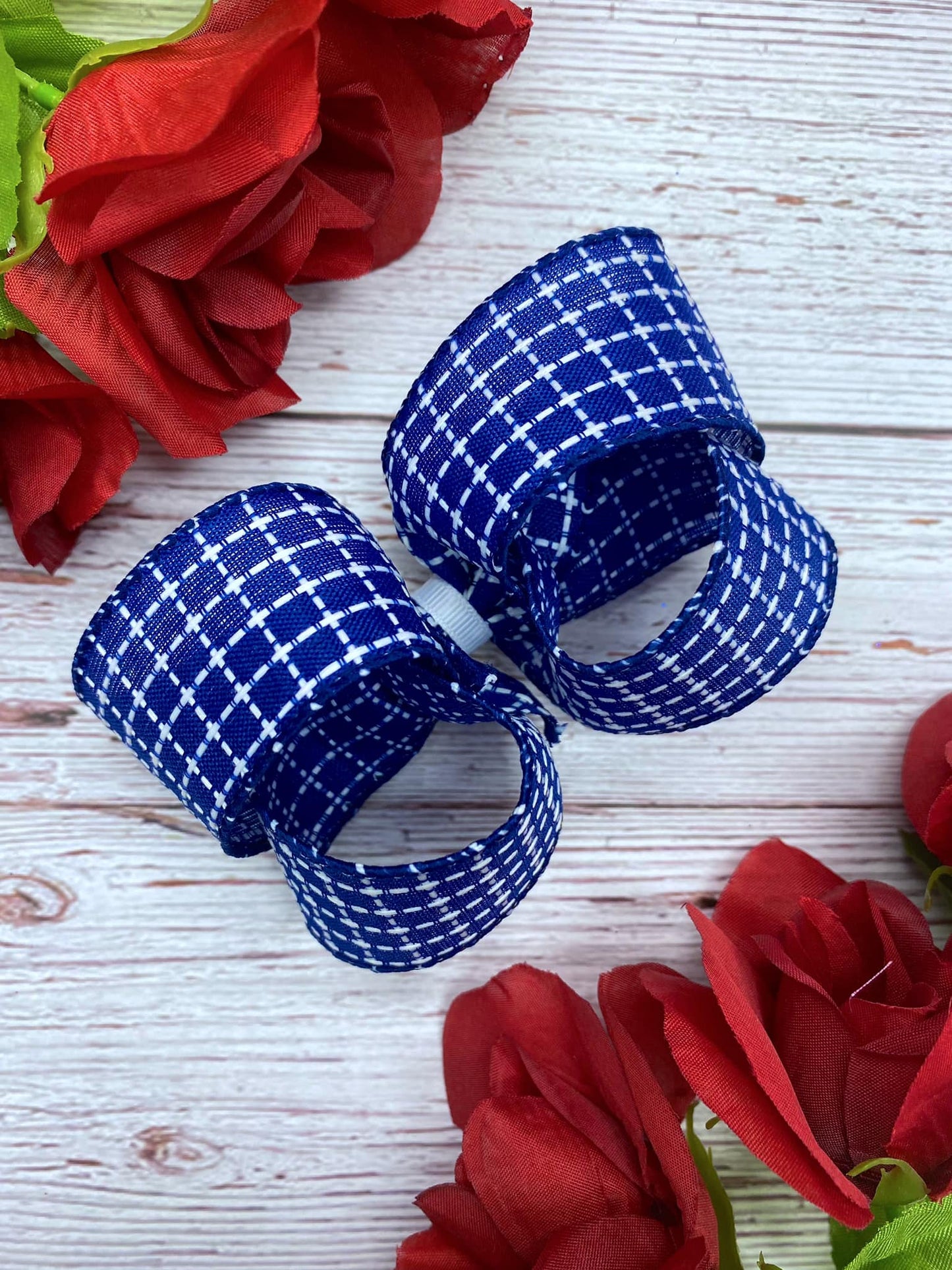 Royal Blue and White Stitching