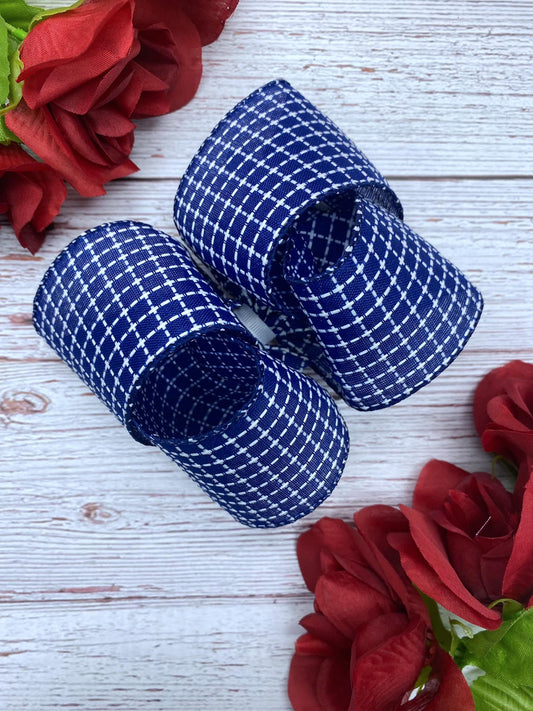 Royal Blue and White Stitching