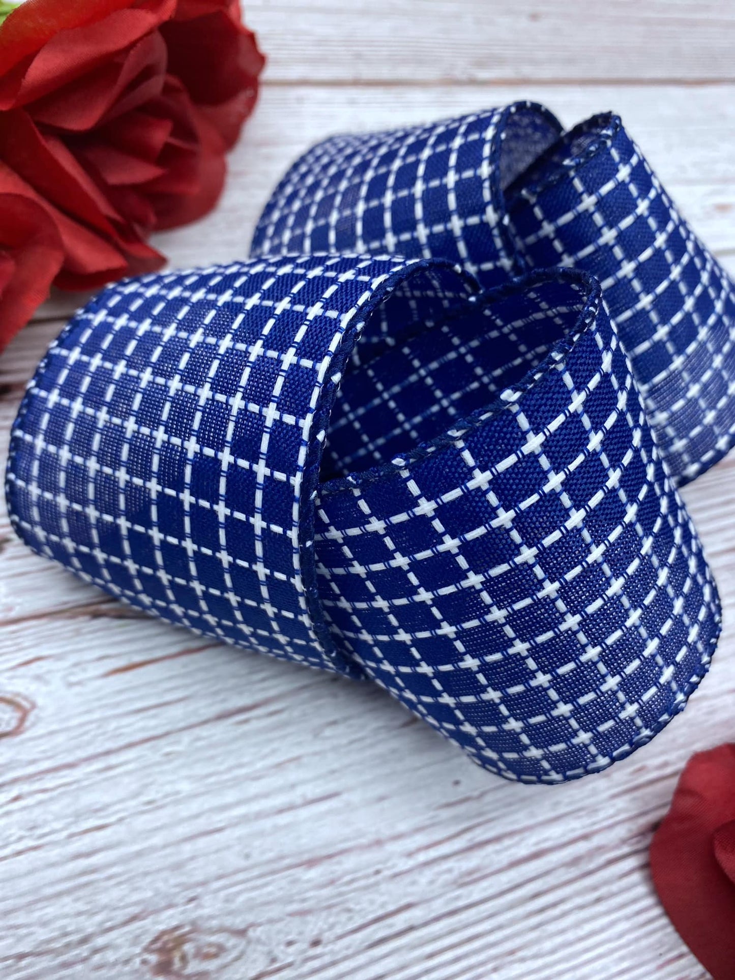 Royal Blue and White Stitching