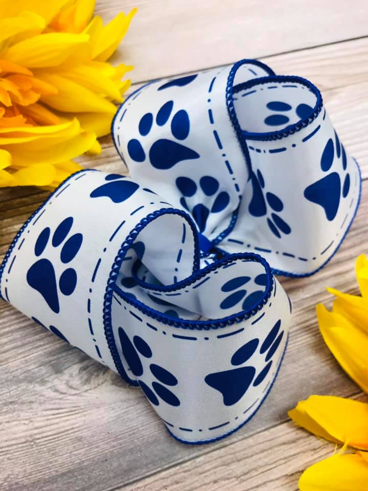 Royal Blue Paw Prints