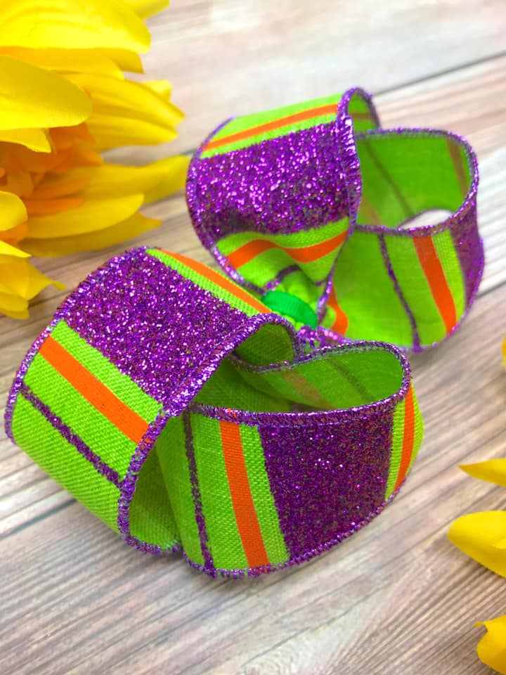 Stripes of Glitter (Lime)