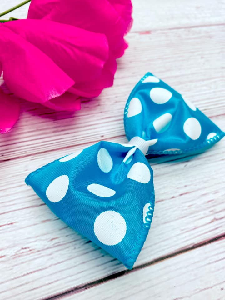 Turquoise and White Big Polka Dots