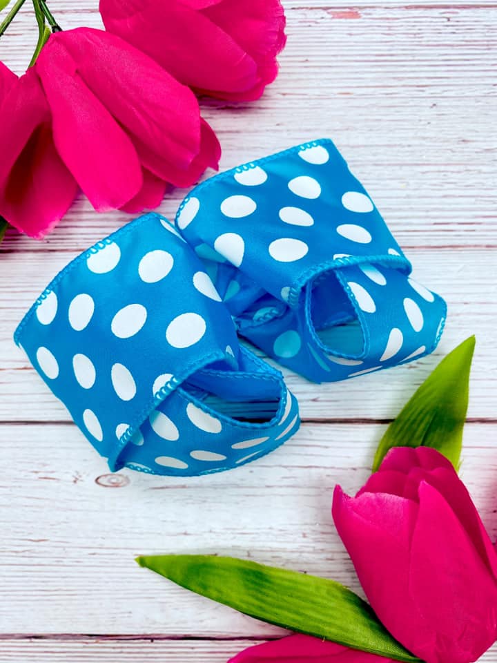 Turquoise and White Big Polka Dots