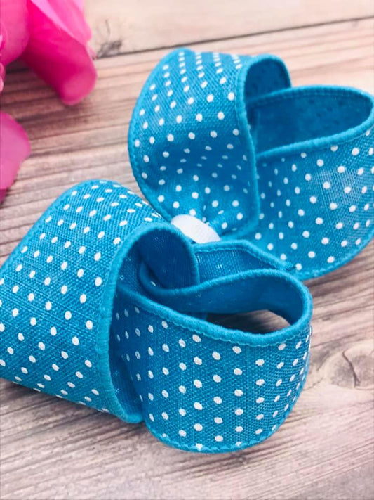 Turquoise with White Dotties
