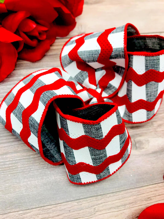 Velvet Red and Grey Chevrons