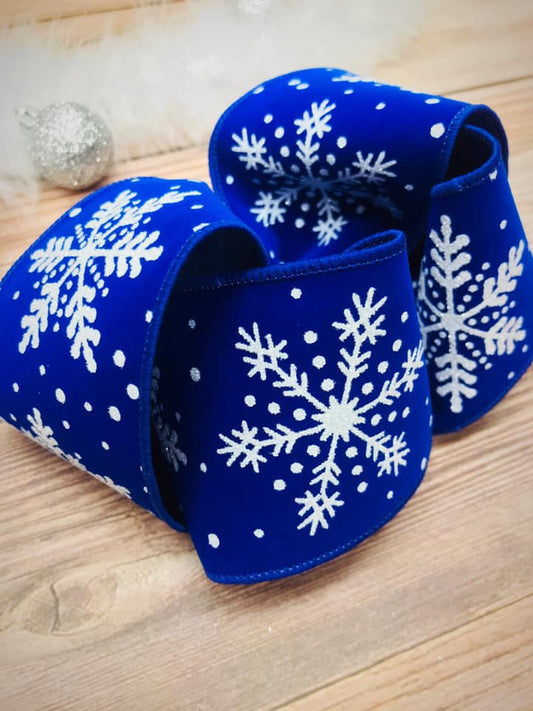 Velvet Snowflakes (royal blue)