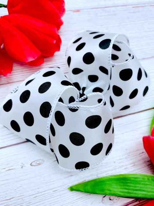 White and Black Big Polka Dots