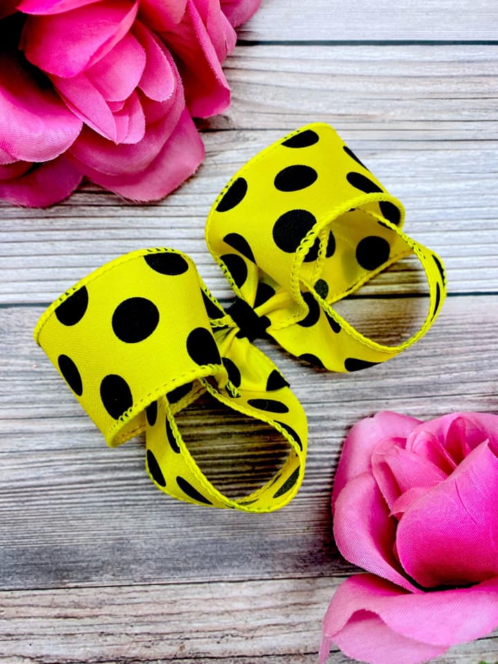 Yellow and Black Big Polka Dots