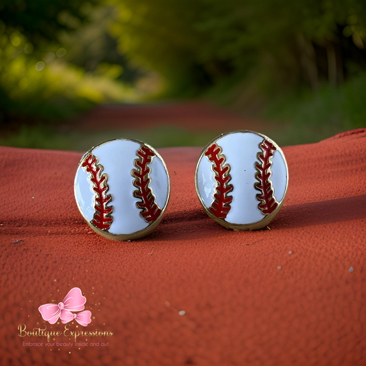 Studded Baseball Earrings