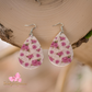 Glitter Misted Floral Teardrop Earrings