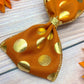 Baked Pumpkin and Gold Big Polka Dots