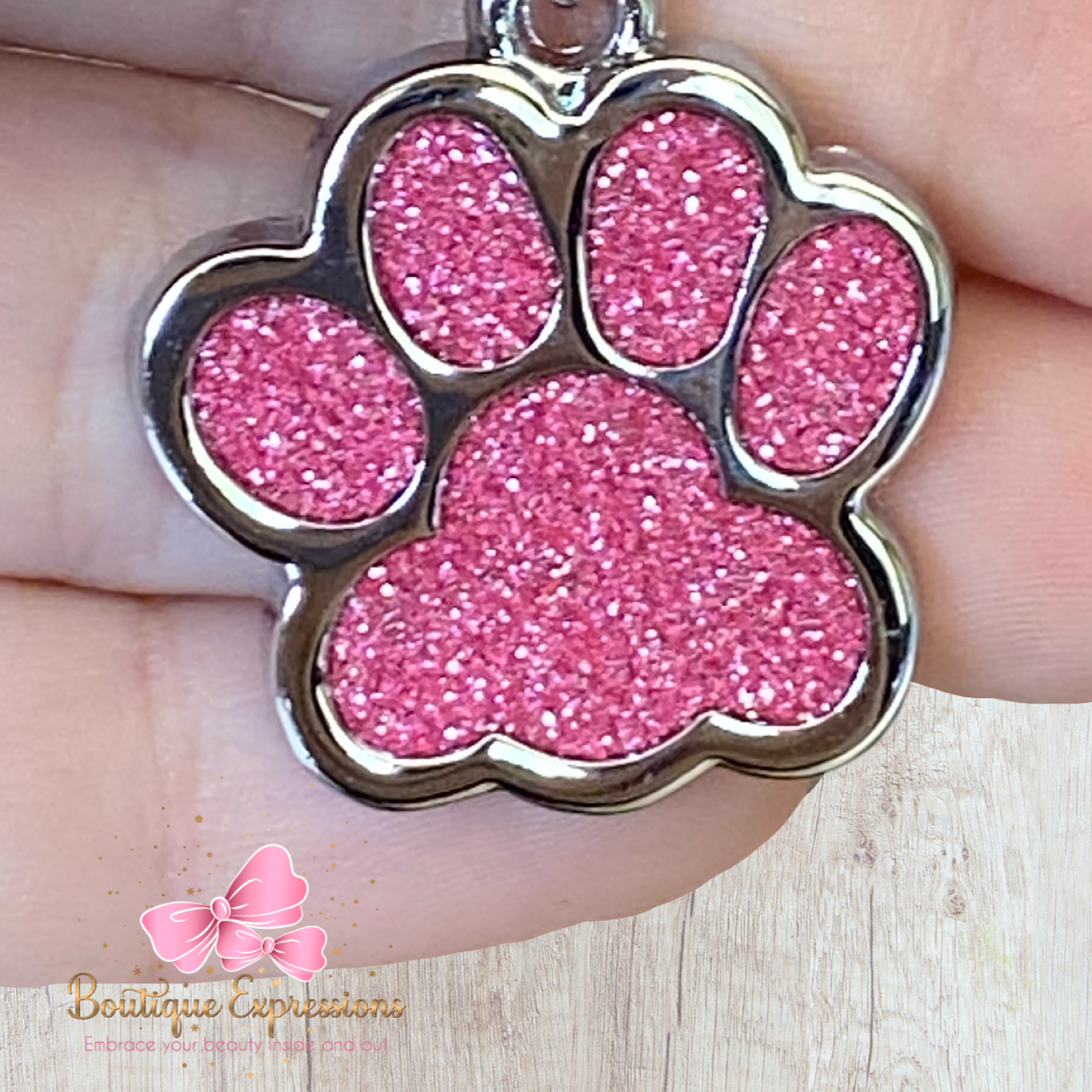 Glitter Paw Keychain