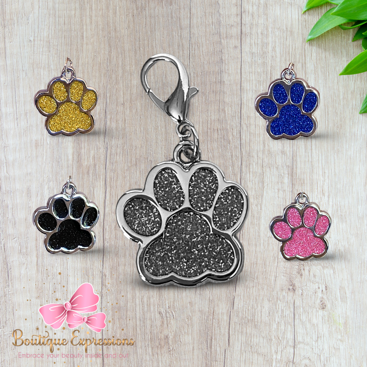 Glitter Paw Keychain